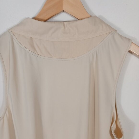 Under Cover Agent by Kathleen Kirkwood Mixed Media Sleeveless Top, Beige, SZ LRG - Picture 7 of 13